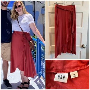 Gap Red Wrap Skirt
